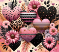 Pink and black hearts