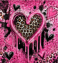 Pink Drip Leopard Heart 20 oz Sublimation Tumbler