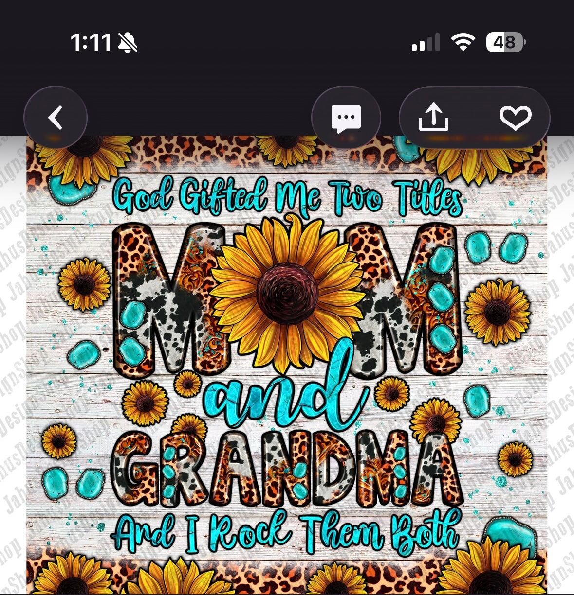 Sunflower mom/grandma