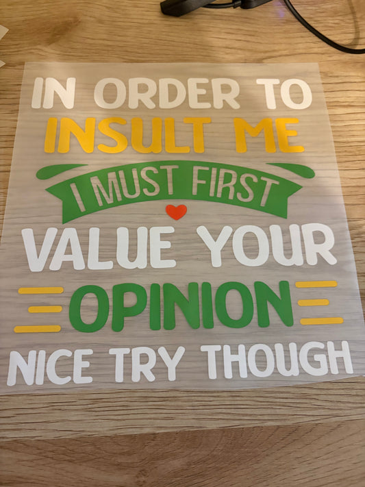 In Order To Iron-On Transfer