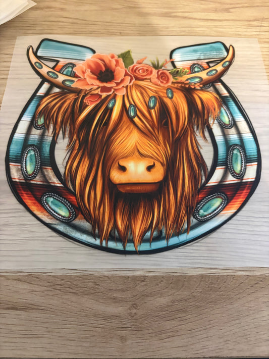 Horseshoe Cow Iron-On Transfer