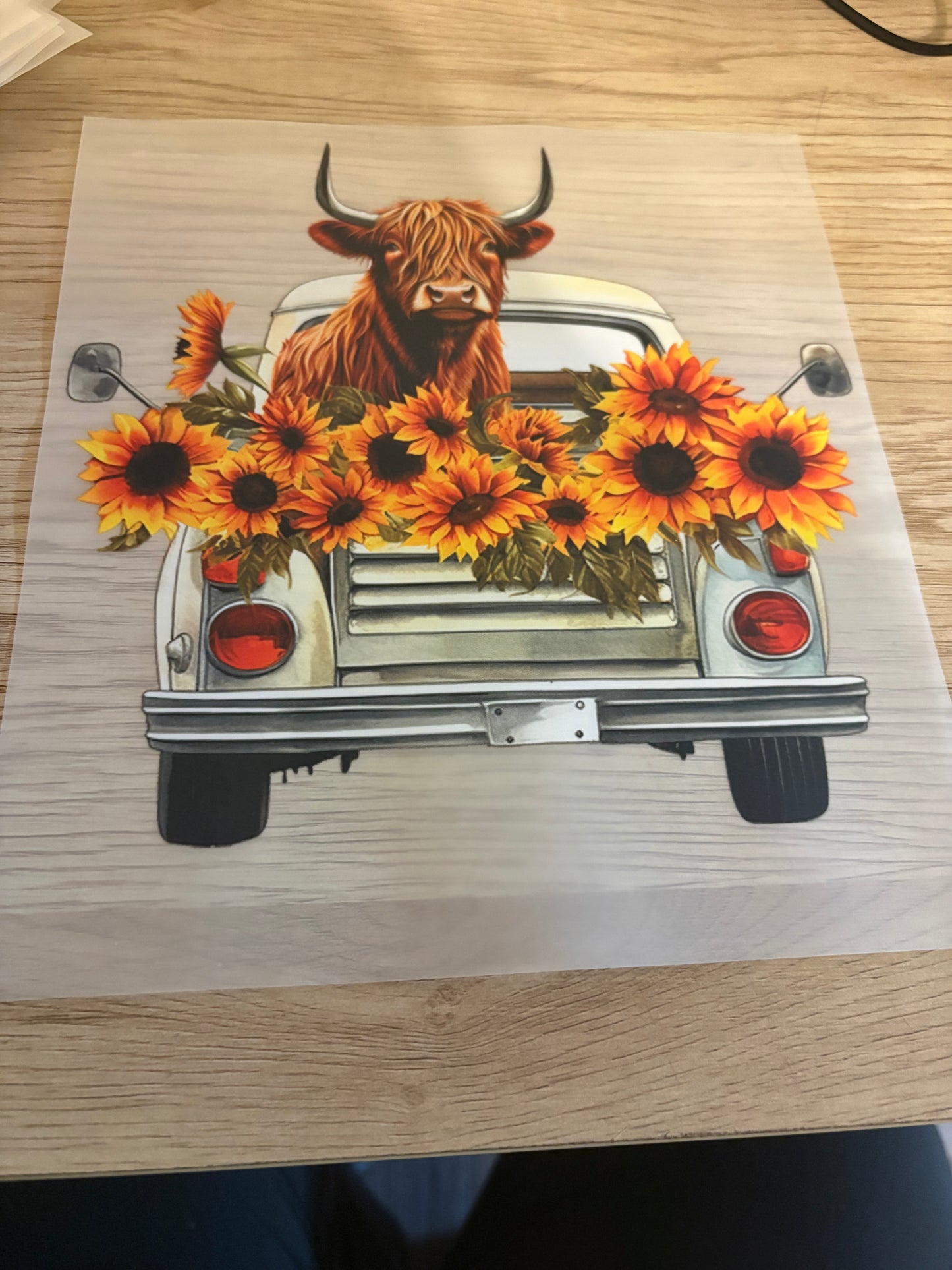 Sunflower Truck Iron-On Transfer