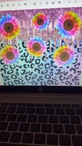 20 oz Sublimation Tumbler – Glitter Leopard Sunflower