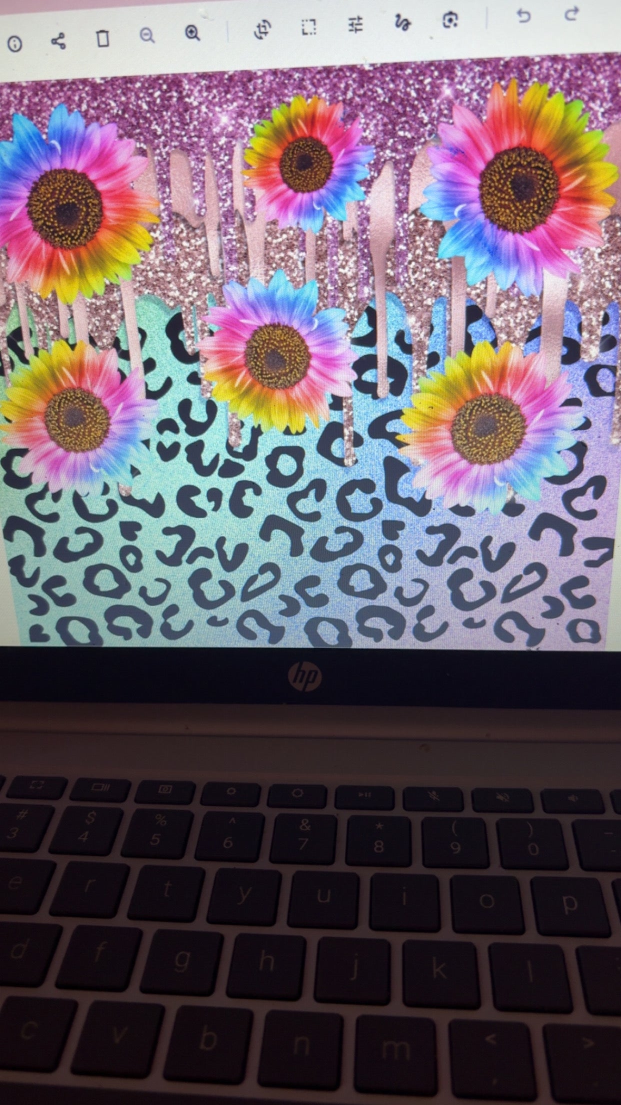 20 oz Sublimation Tumbler – Glitter Leopard Sunflower