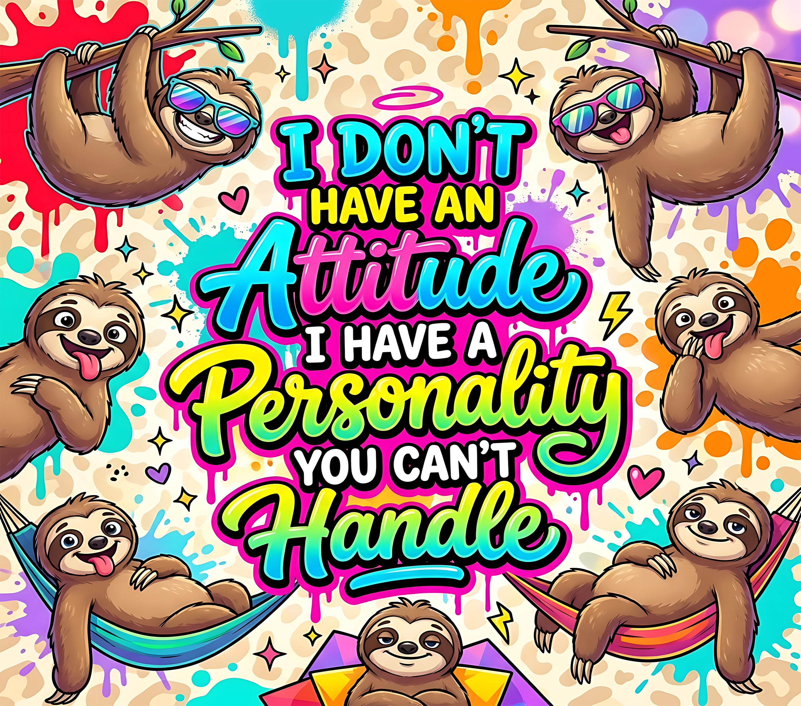 20 oz Sublimation Tumbler – I Don't Have an Attitude